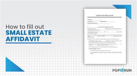 How To Fill Out Small Estate Affidavit Pdfrun Youtube