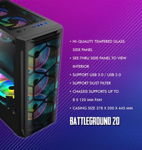 Jual Casing Simbadda Battleground Atx Matx Tempered Glass