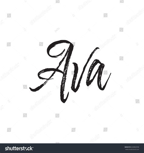 Ava Text Design Vector Calligraphy Typography 스톡 벡터로열티 프리 626860358