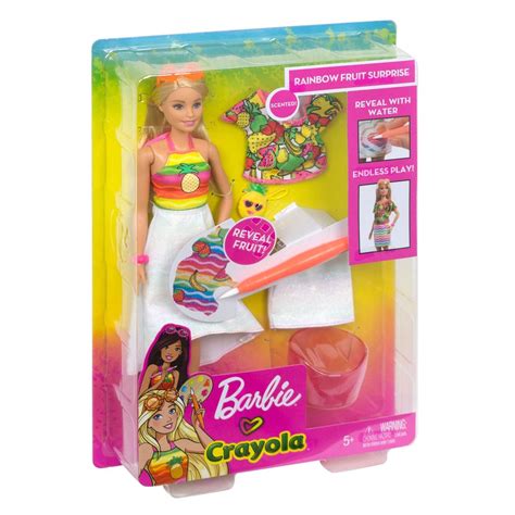 BARBIE CRAYOLA RAINBOW FRUIT SURPRISE DOLL FASHIONS PLAYSET Etoilejouet