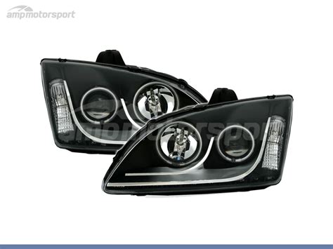 FAROS DELANTEROS OJOS DE ANGEL CCFL LUZ DIURNA PARA FORD FOCUS MK2