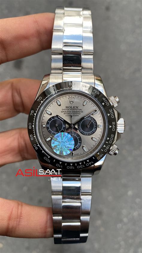 Rolex Daytona Cosmograph Gri Kadran 40 Mm Silver Replika Saat ROLDA007