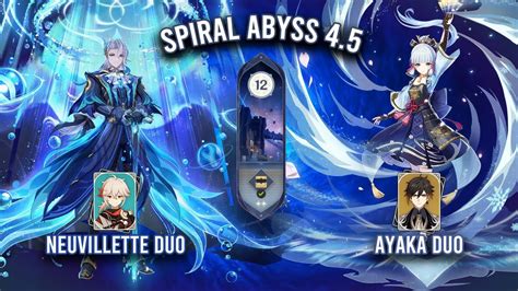 Spiral Abyss 4 5 C1 Neuvillette Duo C4 Ayaka Duo Genshin Impact