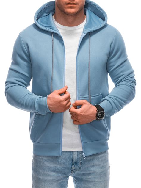 Men S Zip Up Sweatshirt B Light Blue Modone Wholesale