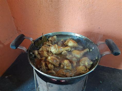 Carne De Pollo Cocinada En Una Sartén Foto de archivo Imagen de