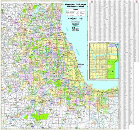 Chicago Ved Motorvej Kort Kort Over Chicago Motorveje Usa