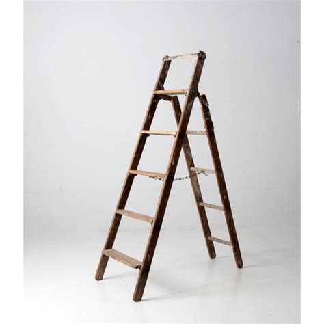 Wood Folding Ladder Etsy