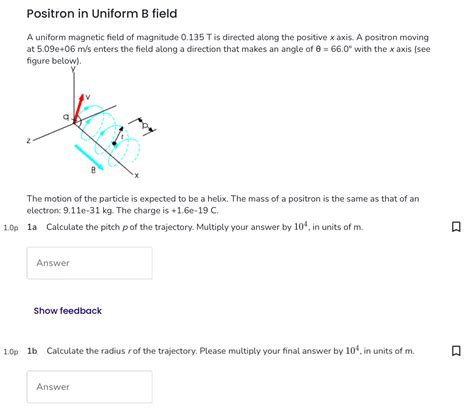 Solved Positron In Uniform B Fielda Uniform Magnetic Field Chegg