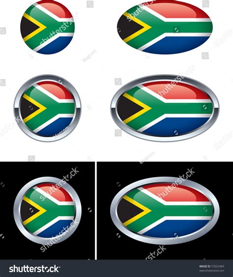 South African Flag Buttons Stock Vector Illustration