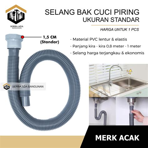 Selang Bak Cuci Piring Elastis Meter Abu Pvc Kuat Tebal Murah Meriah