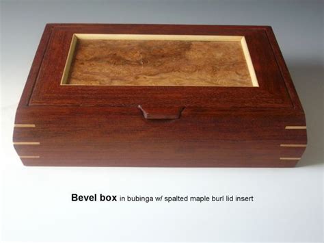 Hand Made Jewelry Box Made Of Bubinga Wood With A Spalted Maple Lid