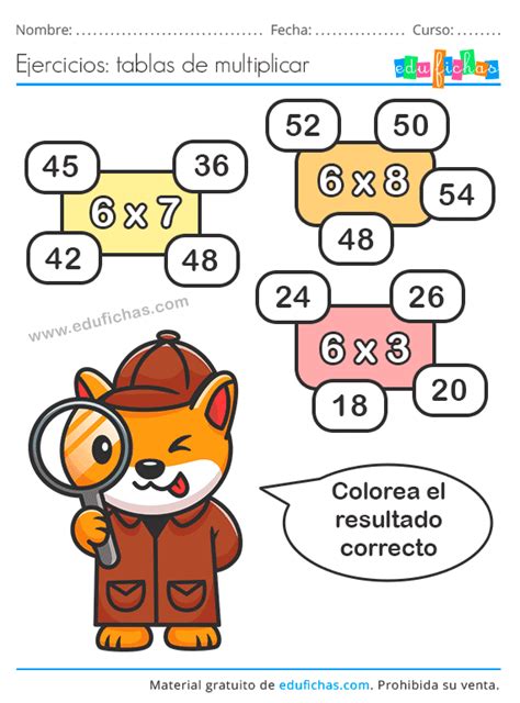 🥇 Tabla Del 6 Fichas Ejercicios Aprender A Multiplicar Gratis Alphabet Worksheets