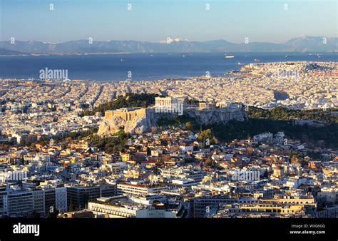 Greece Athens Skyline With Acropolis Stock Photo Alamy