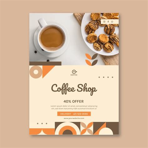 Free Vector Coffee Shop Poster Template