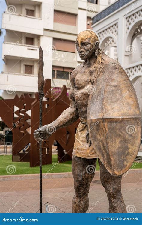 The Sculpture Of Maasai Warrior Outside The Mohammed Vi Museum Of