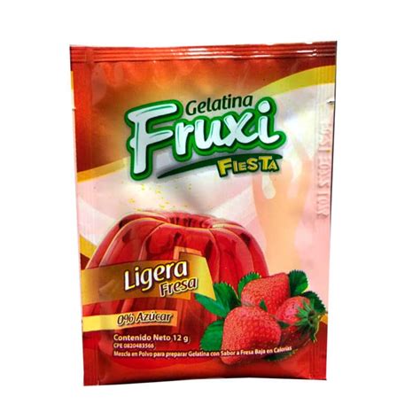 Gelatina Ligera Fresa 12gr Fruxi Fiesta Mi Bodega Express