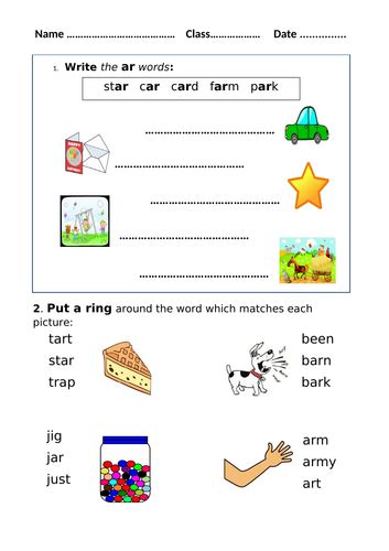 Ar Digraph Worksheet Mrs Pryces Funny Phonics Teaching Resources