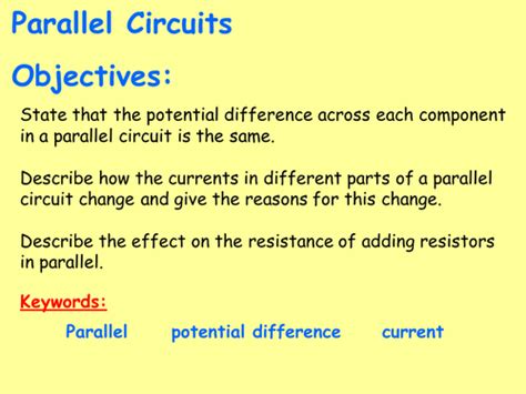 New Physics Aqa P2 5 New Gcse Spec 4 2 Exams 2018 Parallel Circuits Teaching Resources