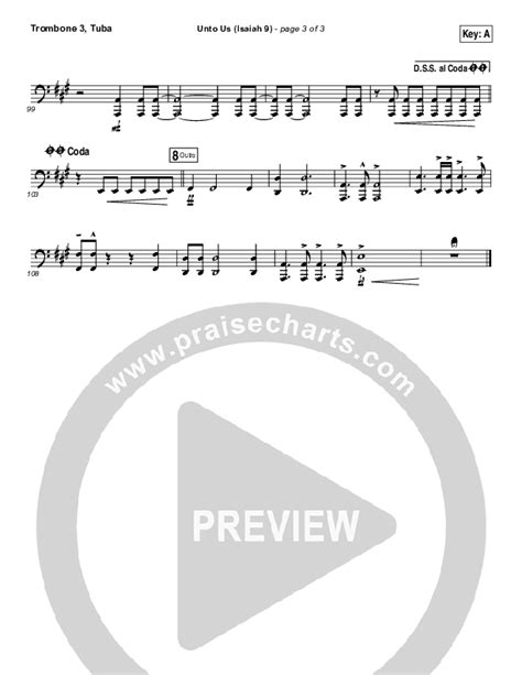 Unto Us Isaiah 9 Trombonetuba Sheet Music Pdf Doorpost Songs Dave