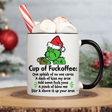 Cup Of Fuckoffee Mug Grinch Christmas Coffee Mug Grinchmas Mug Funny