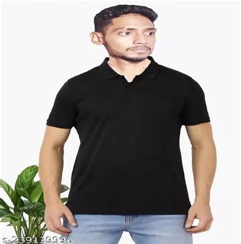 Cotton Printed Plain Black Polo T Shirt At Rs 140piece In Mumbai Id 2849516723048