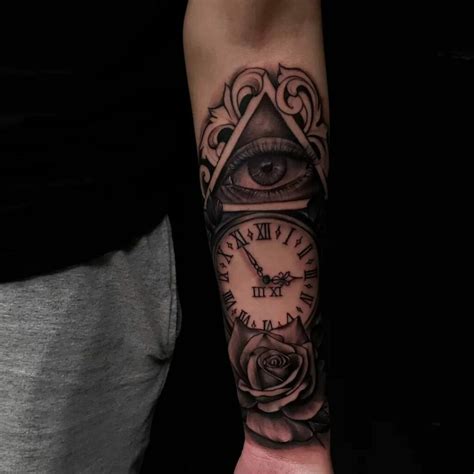 Share 81 Rose And Clock Tattoo Stencil Best In Cdgdbentre