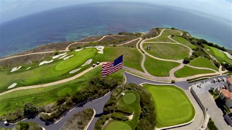 Palos Verdes - June, 2014: Aerial Video Of The Trump Golf Course. Stock ...