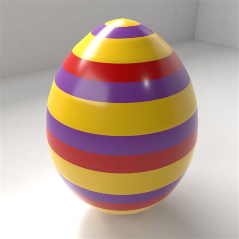 Striped Easter Egg 3d Model Cgtrader