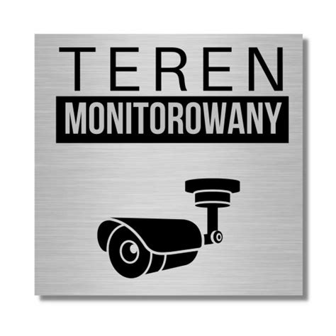 TABLICZKA TEREN MONITOROWANY ALUMINIUM 10X10CM PIKTOGRAM MONITORING