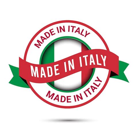 Hecho En Italia Logo Italia Bandera Vector Logo Iconos Vector Premium