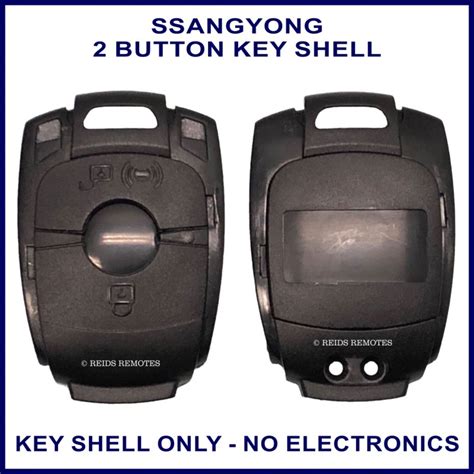 Ssangyong 2 Button Chrome Black Plastic Remote Key Shell Replacement