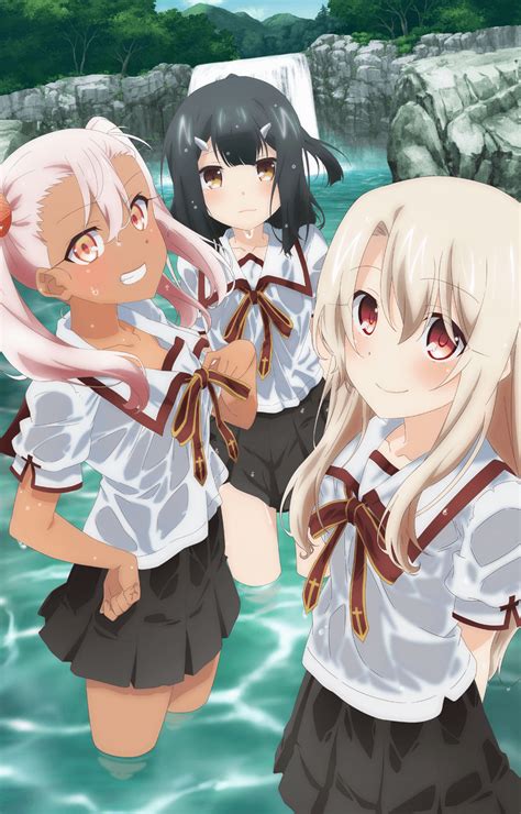 Safebooru 3girls Black Hair Blonde Hair Breasts Chloe Von Einzbern