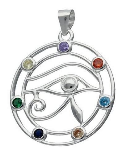 Colgante Ojo De Horus Circones Chakras Plata Cadena Cuotas