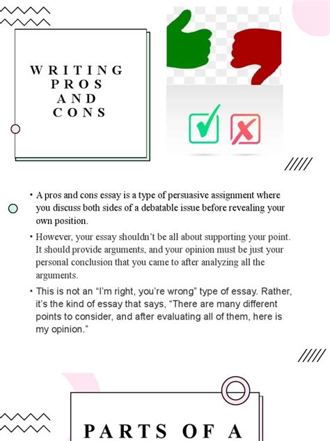 Writing Pros and Cons | PDF | Essays | Paragraph