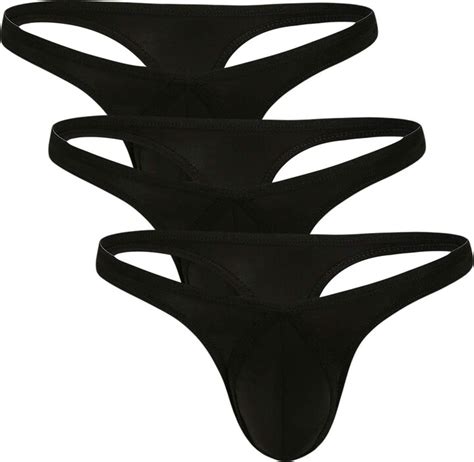 Neiku Men S Underwear Thong Ice Silk Bikini Briefs G String T Back