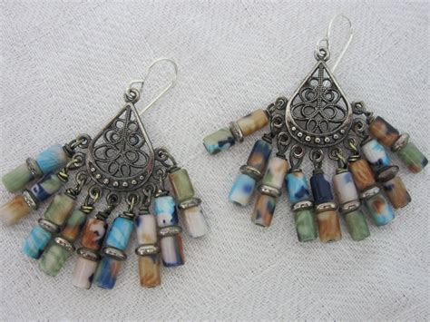 Boho Drop Earrings Boho Beaded Earrings For Her Multi Color Etsy