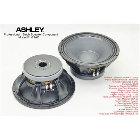 Jual Speaker Woofer Ashley F Az Inch Original Shopee Indonesia