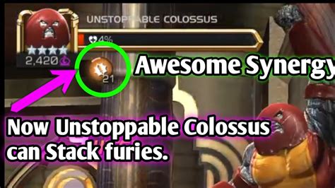 Now Unstoppable Colossus Can Stack Furies Great Synergy Mcoc Youtube