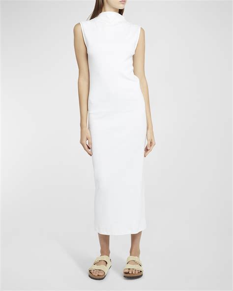 Lela Rose Cotton Midi Dress With Button Detail Neiman Marcus