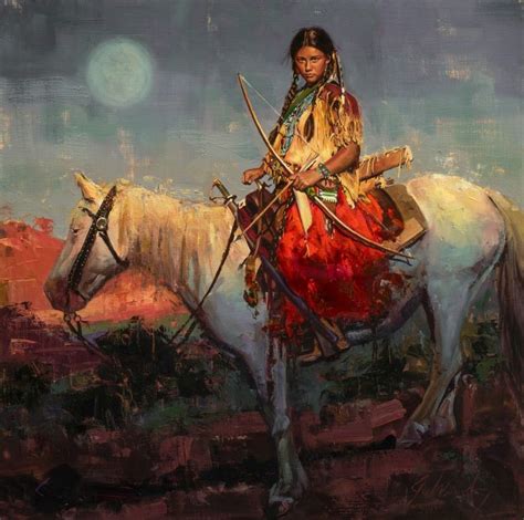 Pale Moon Rising By Jeremy Winborg Native American Paintings Native