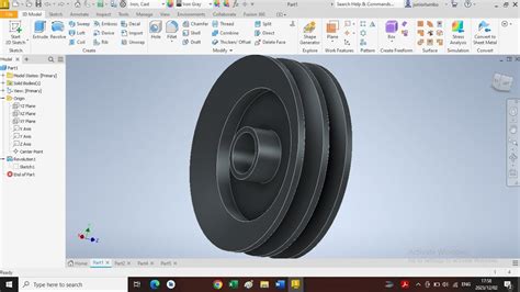 HOW TO DRAW A DOUBLE GROOVE V BELT PULLEY WITH AUTOCAD INVENTOR DESIGN