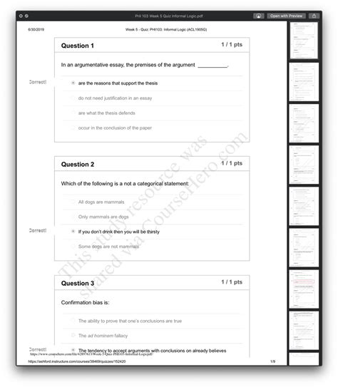 Phi 103 Week 5 Quiz Informal Logic 2019 Answers Quiz Rhetoric Rhetorical Device