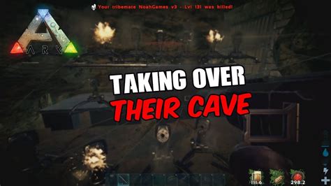 ARK Official PVP RAIDING AND DEFENDING A ENEMY BEAR CAVE Ep 17