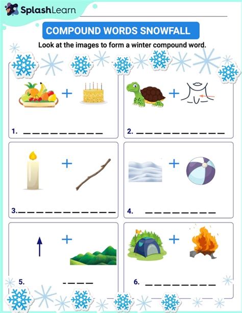 Vocabulary Worksheet Compound Word Snowfall