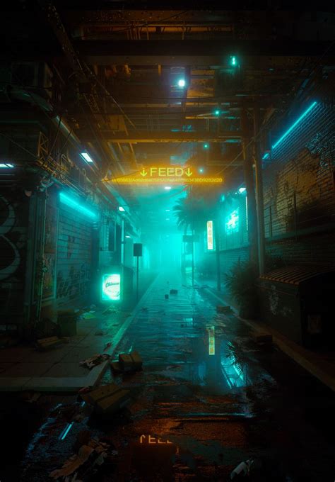 Artstation Underpass Cyberpunk Aesthetic Neon Noir Cyberpunk City