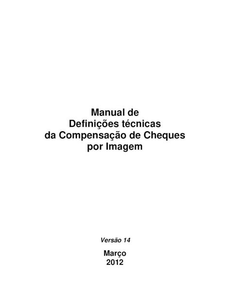 PDF Manual de Definições técnicas da Compensação de Cheques por