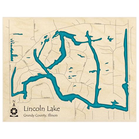 Lincoln Lake 3d Custom Wood Map Lake Art Llc