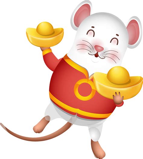 Cartoon rat character hand holding chinese gold ingot. 24362913 Vector ...