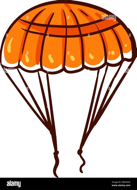 Orange Parachute Illustration Vector On White Background Stock Vector