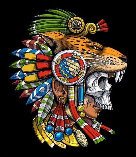 Aztec Jaguar Warrior Digital Art by Nikolay Todorov - Pixels